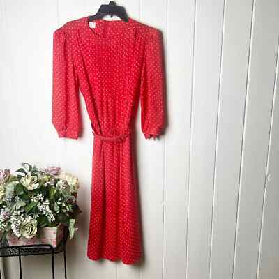 Vintage Lady Carol of New York Red Print 80s Dress | eBay
