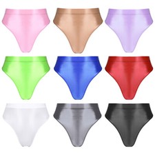 Womens Panties Glossy Rave High Waist Booty Shorts High Cut Briefs Underpants