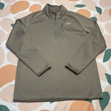 Aftco 1/4 Zip Fishing Fleece Base Layer Sweatshirt Men's Large Brown Tan Aftech