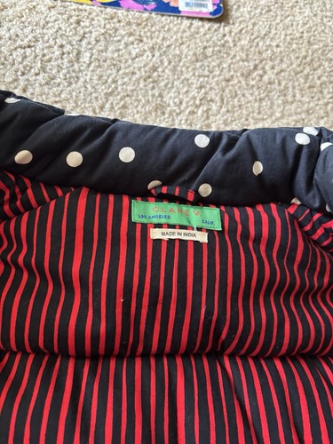 Clare V Tuckernuck Emile Puffer Vest Striped Polka Dot Size M/L - Picture 5 of 10