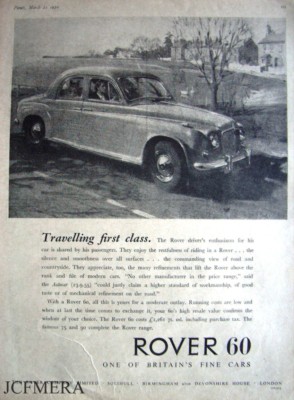 Vintage 1956 Rover '60' Auto Ad - Original Car Print ADVERT