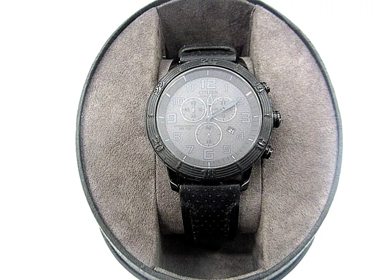 EXCELLENT CITIZEN SPORT ECO DRIVE H504 S085861 CHRONOGRAPH WR 100 WATCH WITH BOX