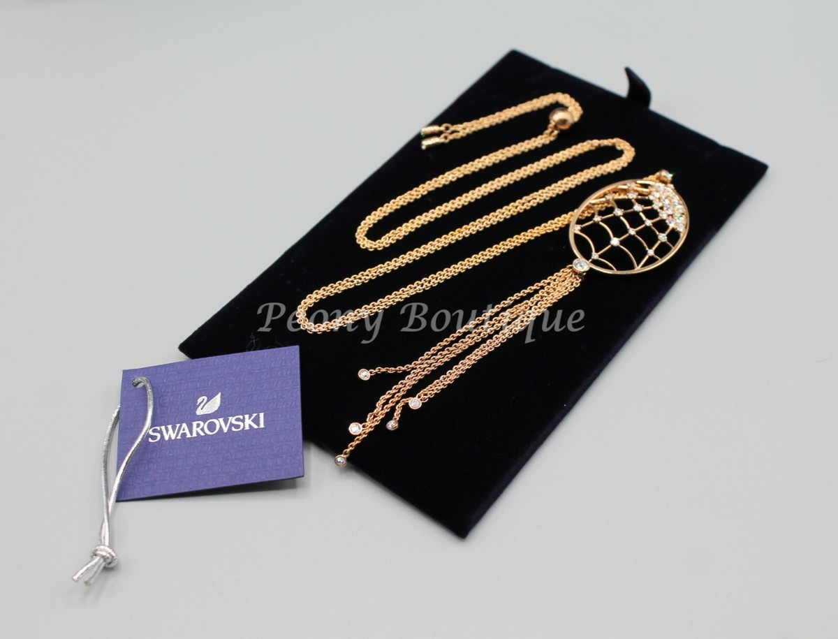 Swarovski 5499887 necklace spider web rose gold long