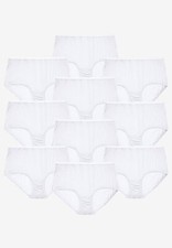 White Cotton Brief 10-Pack - Plus Size 16