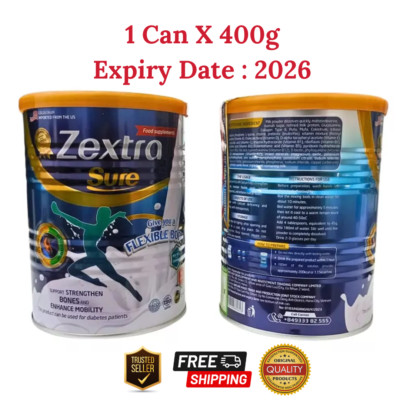 1 X Zextra Sure Milk Powder Knee Back Pain Strengthen Bones 100% Original (400g)