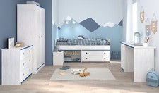 Kinderzimmer Jugendzimmer Set Möbel komplett Bett 90x200 Kleiderschrank Smoozy