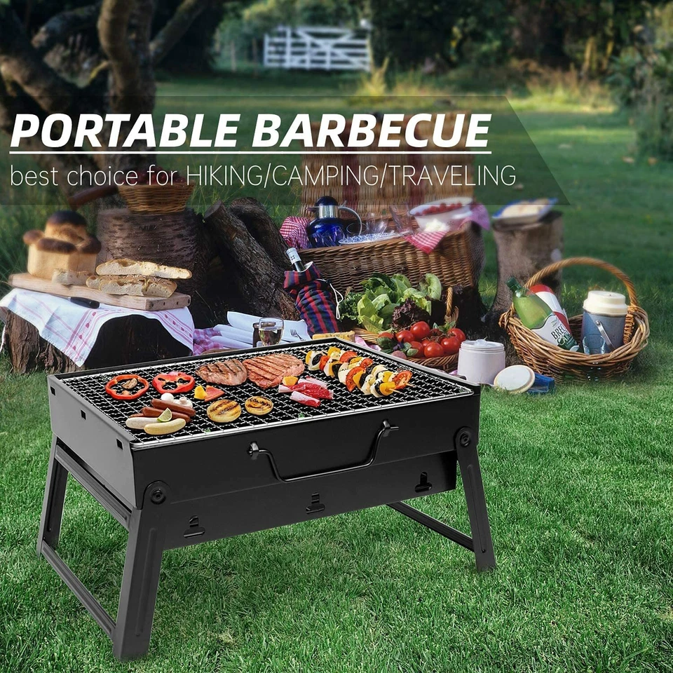 Holzkohlegrill BBQ Grill Standgrill Tragbar Picknickgrill Klappgrill Garten Mini - Bild 2 von 4