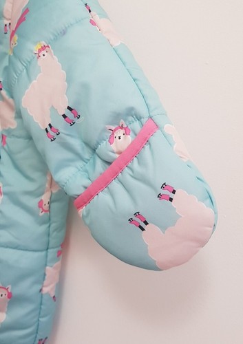 Traje de nieve Carters Bebé Niñas Aqua Llamas con capucha acolchado invierno todo en uno 3-6 m NUEVO - Imagen 9 de 12