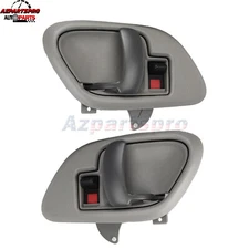 Gray Interior Inside Door Handle w/ Bezel LH & RH Pair Set For Chevy C1500 Truck