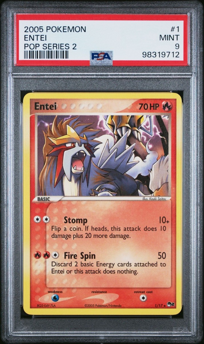 Pokemon 2005 PSA 9 MINT Entei POP Series 2 1/17 Promo | eBay