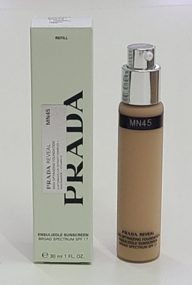 Prada Reveal Skin Optimazing Foundation MN45 Sunscreen SPF17 Refill 1 fl oz