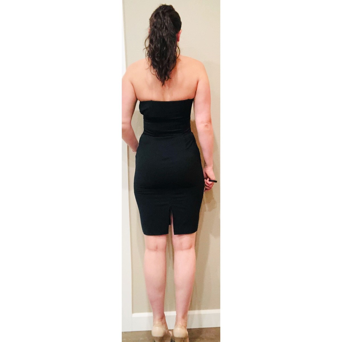 dvf corset dress DVF Diane Von Furstenberg Black Strapless Corset Bustier Sheath Dress SZ 6
