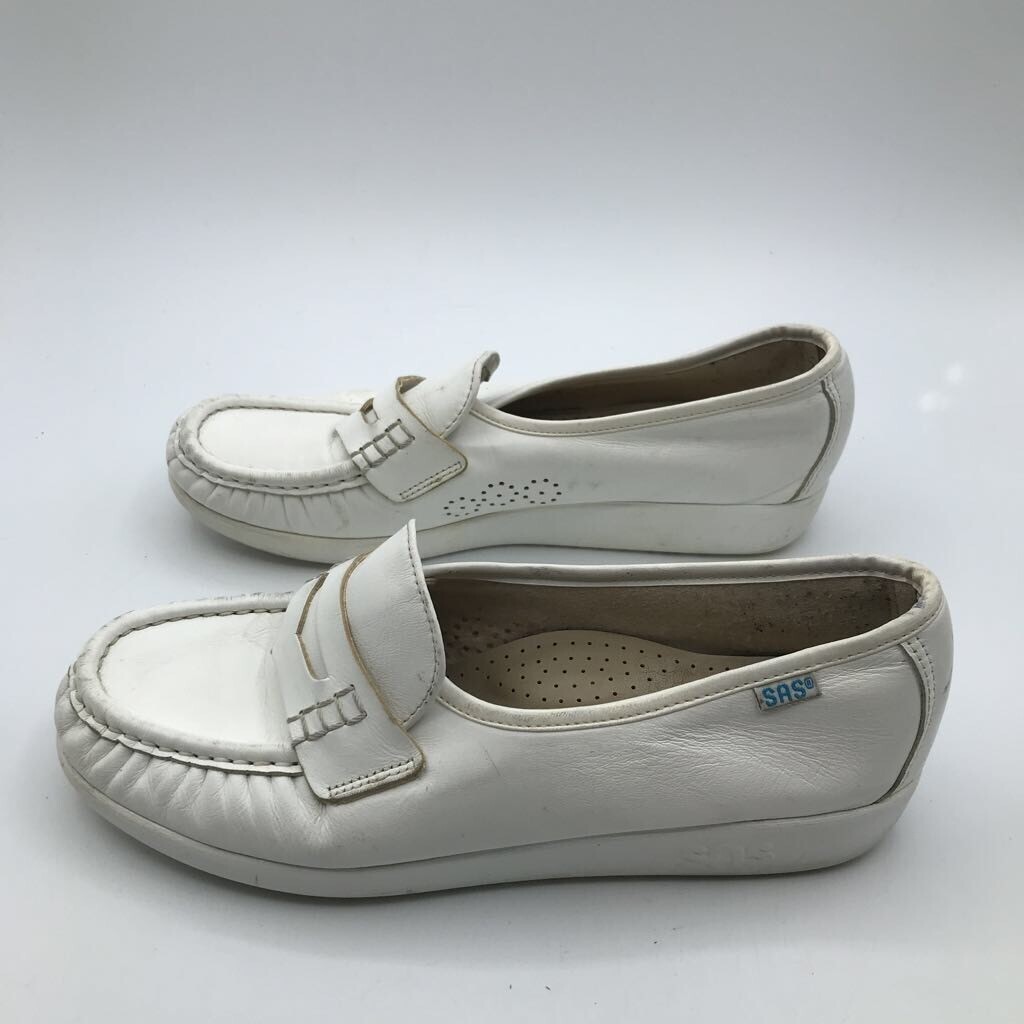 Sas Womens Classic Penny Loafer Shoes White Leather M… Gem