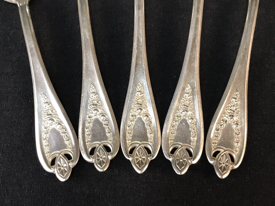 Чайная ложка 5 x 1847 Rogers Brothers Old Colony 6 дюймов XS тройная посеребренная  - Изображение 3 из 4