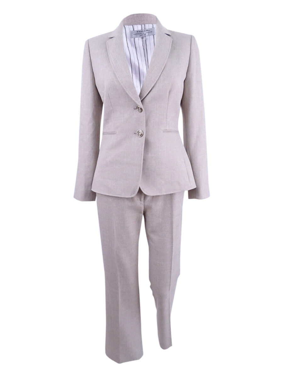 Tahari Women&#039;s Two-Button Crosshatch Pantsuit eBay