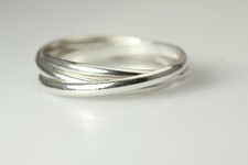 925 Sterling Silver Three Interlocking Bands Ring 3.5 Grams Size 8.5 RIN7108 