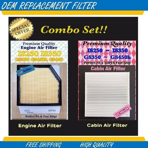 Engine & Cabin Air Filter For GS350 GS450h GS200t IS300 IS200t IS250 ...
