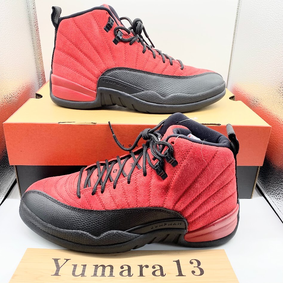 スニーカー Nike Air Jordan XII Nike AIR JORDAN XII 12 Retro Reverse Flu Game RED BLACK BRED