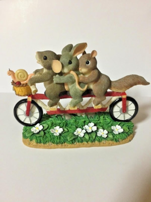 NIB Fitz & Floyd Charming Tails ''BICYCLE BUILT FOR FRIENDS'' Figurine 98/253