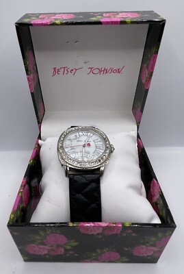 Betsey Johnson Silver watch with silver face bedazzled bezel  display picture 1