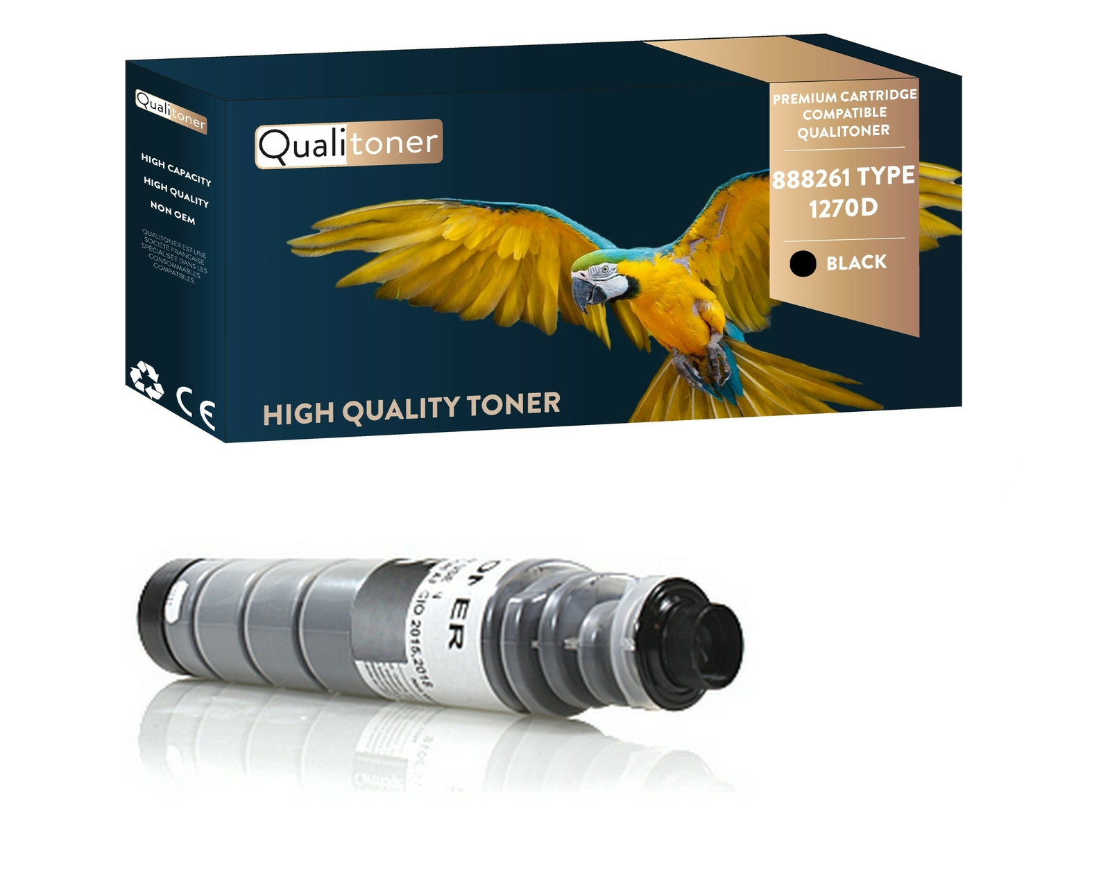 Toner 888261 type 1270D noir haute capacité pour imprimante Ricoh