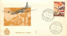 San Marino, FDC Wing - 500 lire airmail Modern aircraft, 04/03/1965