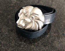 Vtg Doreen Ryan Lion Head Belt Buckle adjustable size