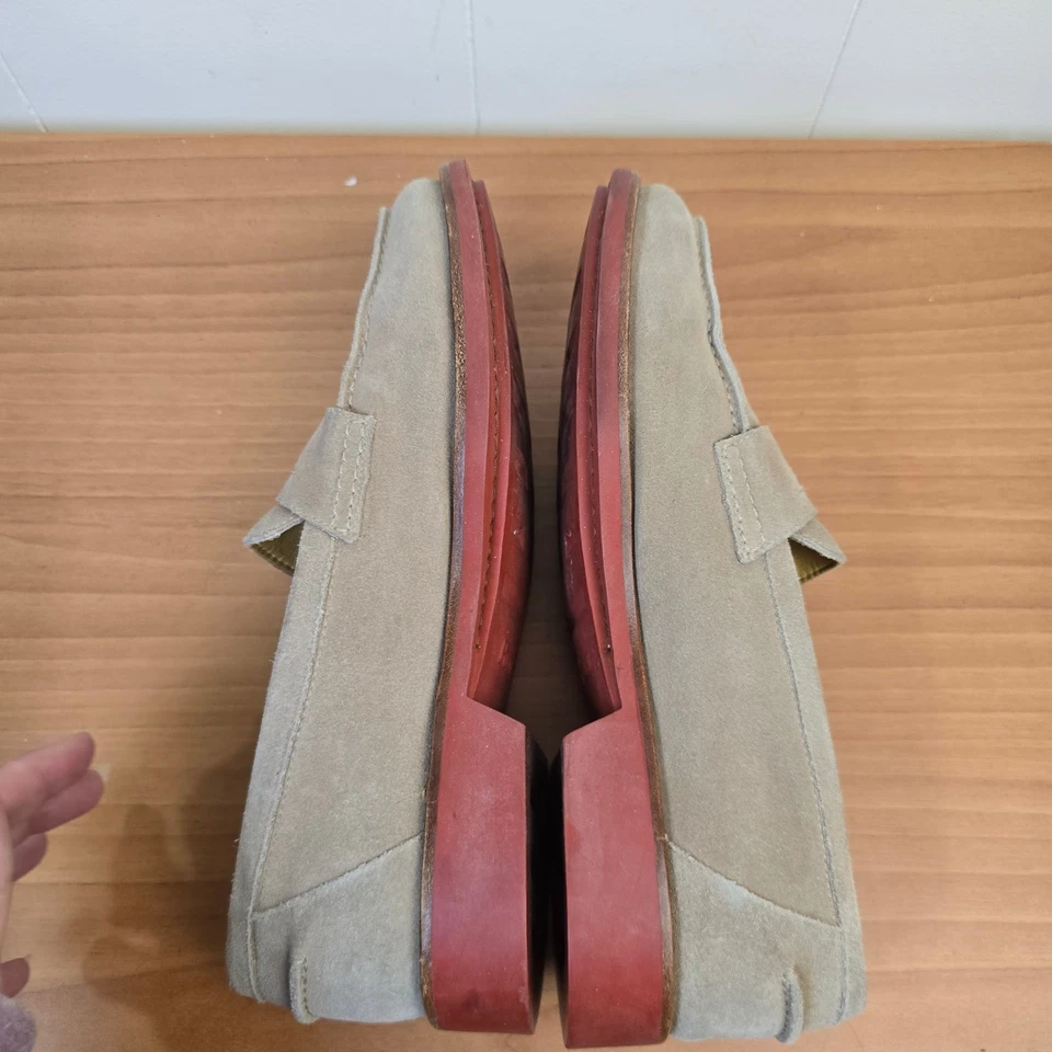 Мужские замшевые кожаные мокасины Polo Ralph Lauren размер 10 с кирпичной резиновой подошвой - Изображение 4 из 4