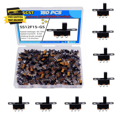 150PCS Micro Mini Slide Switch SPDT 1P2T Toggle Switches 2 Position 3 ...