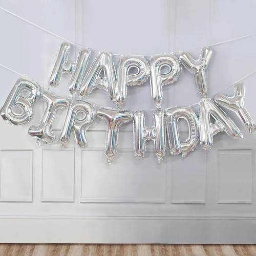 LARGE Happy Birthday Balloons Banner Self Inflating Bunting Party Decoration