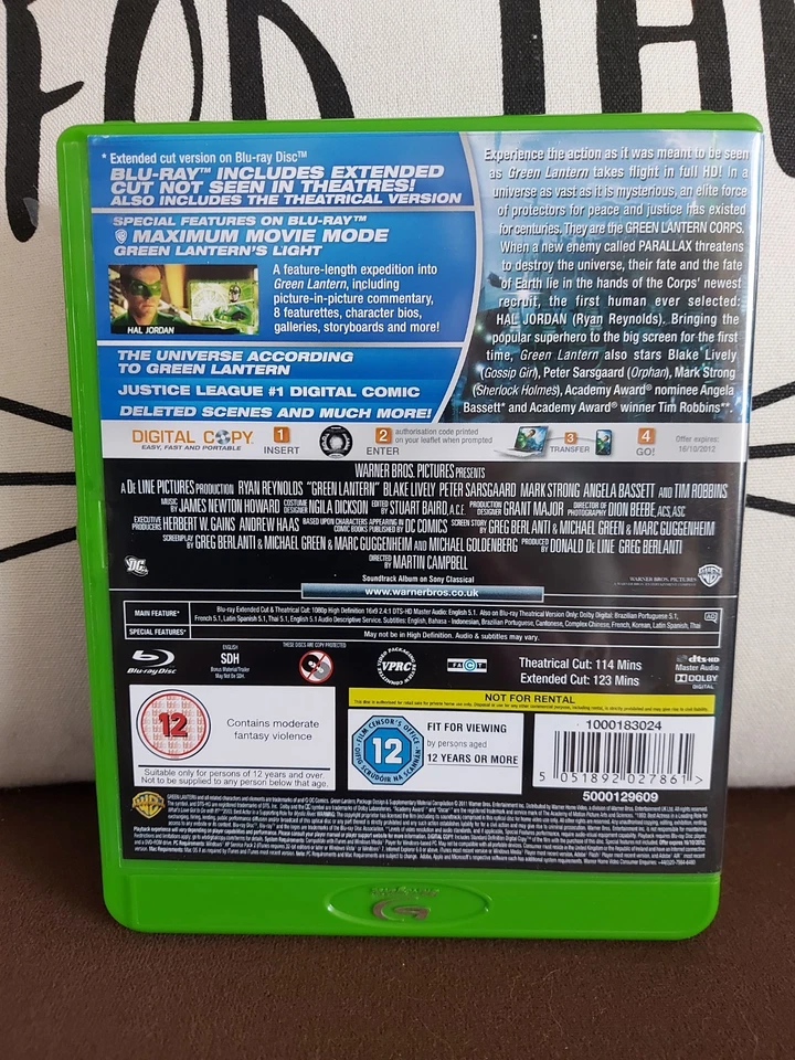 Green Lantern - Extended Cut - Triple Play Blu Ray - Region B - DVD R2 - Image 2 of 3