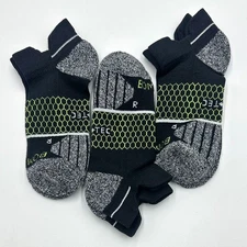 BOMBAS 3 Pairs Men's Golf Cushion Ankle Socks athletic Hex Tec Size M 6-9 black