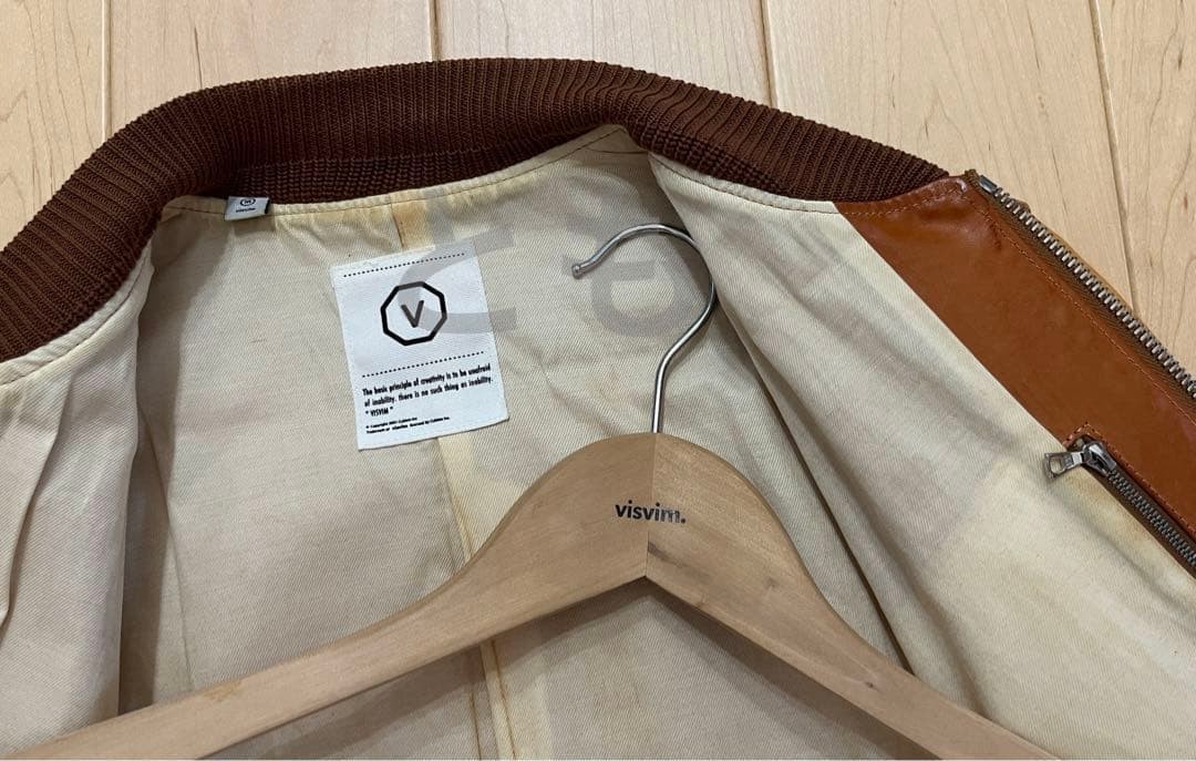 Visvim Leather Varsity Jacket M Size Authentic Ol… - image 6
