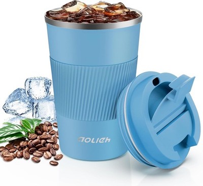 Reise Kaffeebecher to go, Thermobecher für Heißes und Kaltes, 380ML Edelstahl