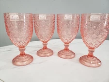LOT 4 Cupcakes and Cashmere Pink Acrylic Glasses Cup Goblet Wine Glass DRinkware