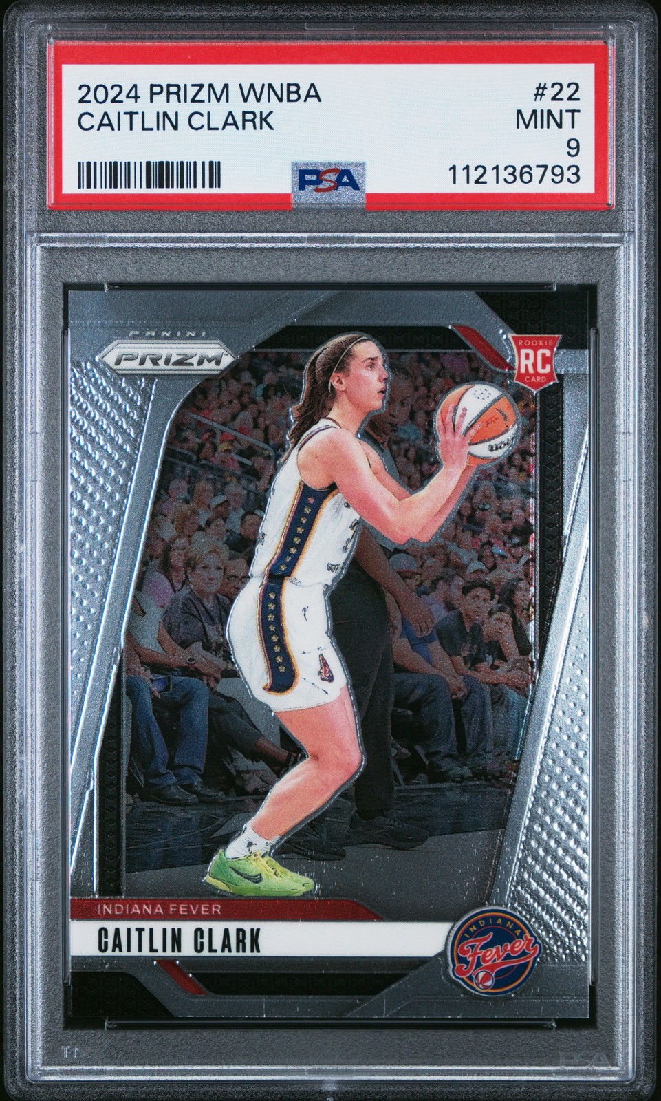 2024 PANINI PRIZM WNBA #22 CAITLIN CLARK ROOKIE RC PSA 9