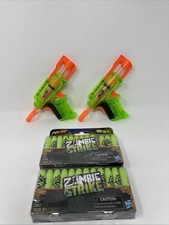NERF Gun Lot 2 GLOWSHOT Single Shot Blasters with 24 Zombie Strike Ammo Darts