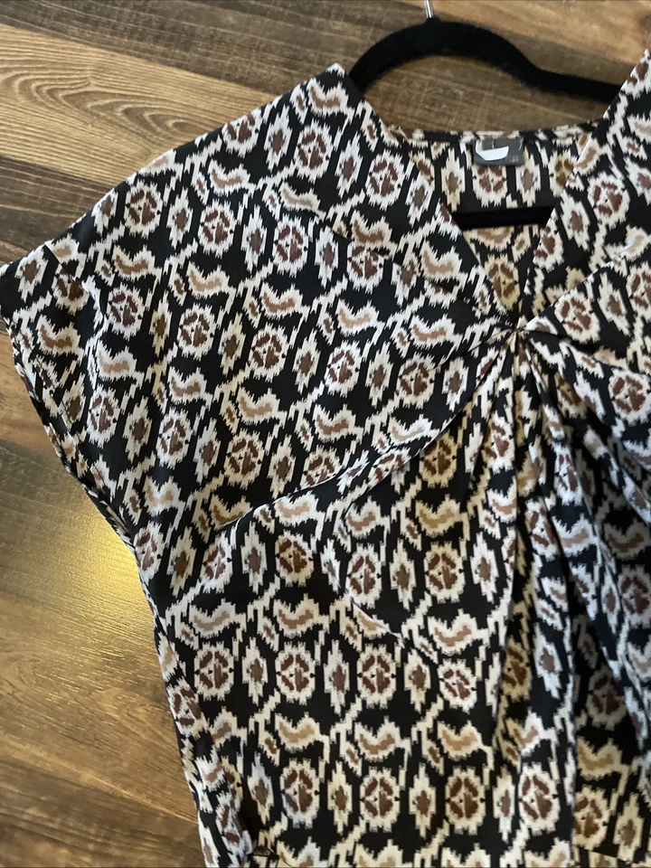 Blusa corta Sparkle & Fade marrón talla pequeña estampado Batik Foto 2 de 4
