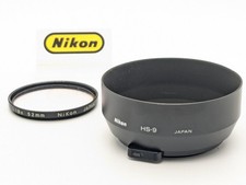 Genuine MINT Nikon HS-9 Metal Lens Hood w/ Filter for Ai-s 50/1.4 from Japan
