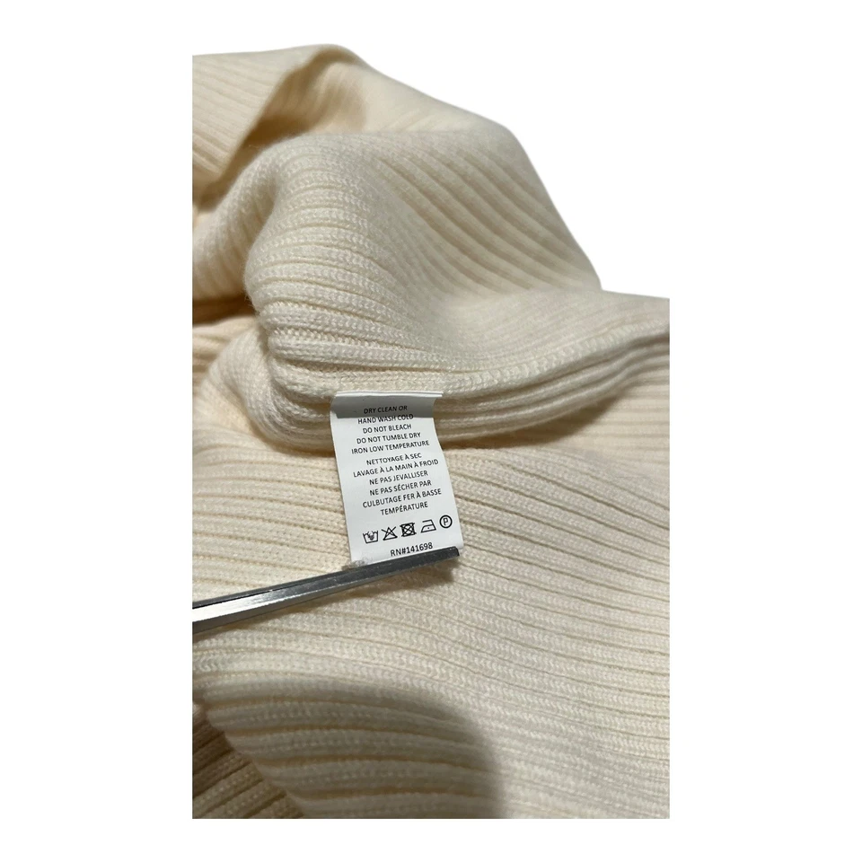 Ramy Brook Anna Dress Women's Cream 100% Wool Ribbed Knit Sweater Mini NWT - Image 4 of 4