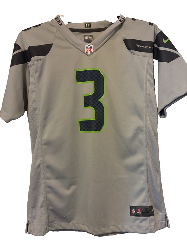 Nike NFL Seattle Seahawks Russell Wilson #3 Jersey XL Gray Navy Green