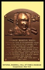 Cooperstown Hall of Fame Postcard George Weiss HOF Mint