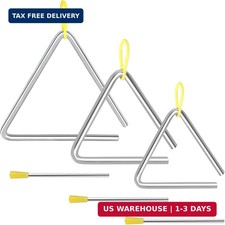 Triangle Instrument 3 Packs 4 5 6 Inch Percussion Instrument Set Hand P