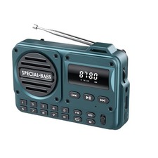 Rechargeable FM Pocket Radio USB-C Bluetooth TF Card LCD Speaker Headphone Jack