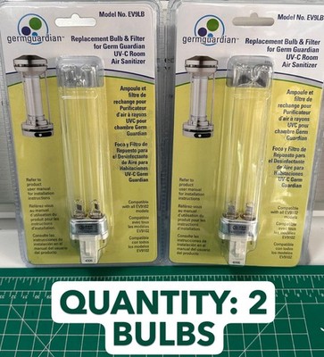 2-PACK GermGuardian Genuine Replacement Bulb & Filter 7.5'' x 4.25'' x 1'' EV9LB