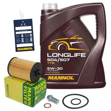 MANN Ölfilter HU612/1x  mit 5L MANNOL 5w30 229.51 für MB A- B-Klasse W169 + W245