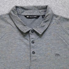 Travis Mathew Polo Shirt Men's 2XL XXL Grey Paint Golf Performance Lightweight