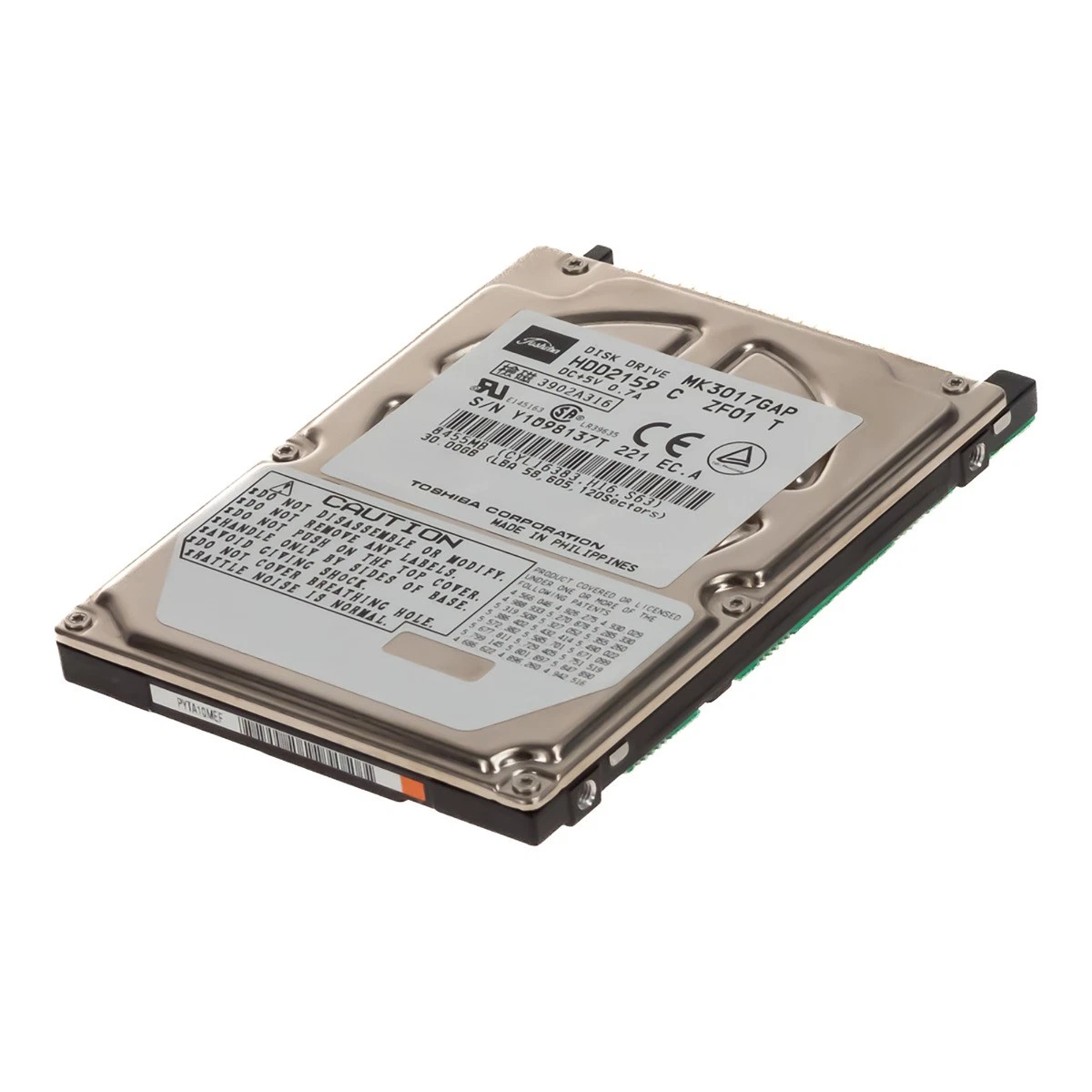 Disque Dur Toshiba MK3006GAL - PATA, 30 Go, Pour Ordinateur Portable, Occasion