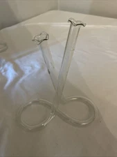Small Vintage Hand blown Clear Glass Infinity Bud Vases