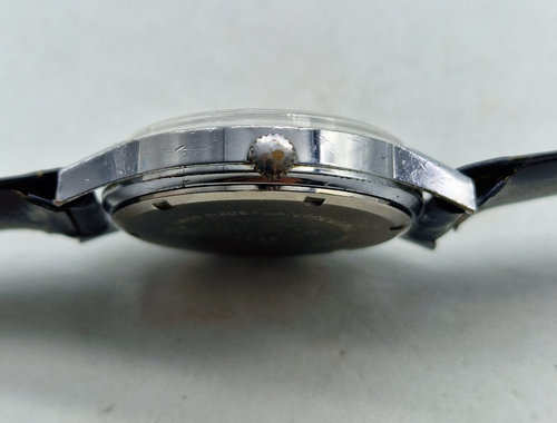 USED VINTAGE LANCO SWISS BLUE DIAL MANUAL WIND MAN'S WATCH / W089 - Picture 4 of 5